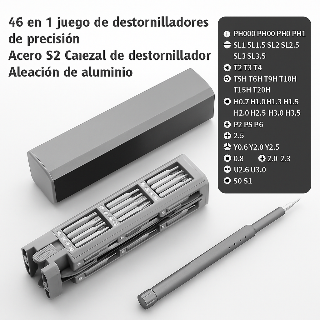 Destornilladores de Precisión Magnéticos (46 piezas)