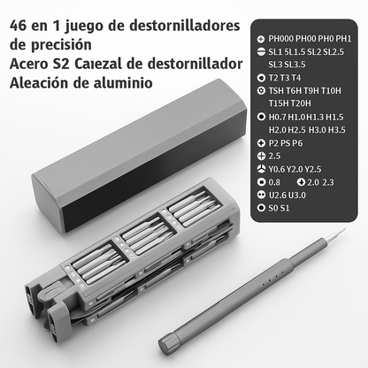 Destornilladores de Precisión Magnéticos (46 piezas)